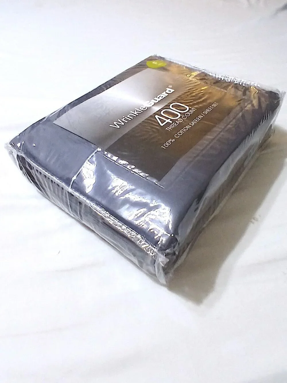 JCPenney WrinkleGuard 400TC Full Sheet Set Steel Blue 100% Cotton Sateen